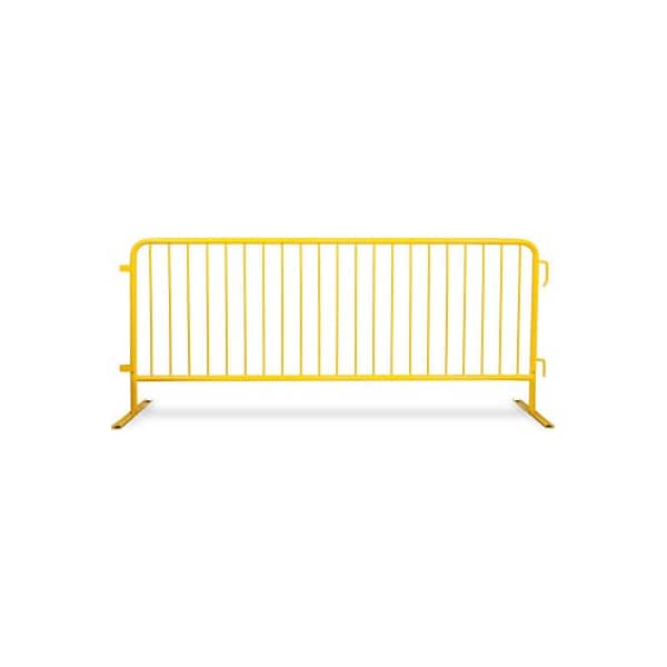 Queue Solutions Queue Solutions CrowdMaster 1000 Steel Barricade, 100inL x 43inH, Flat Feet, Yellow BARR8-FL-YW - main